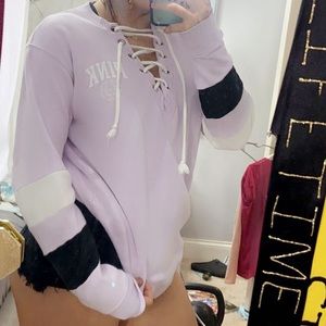 PINK purple lace up jersey
